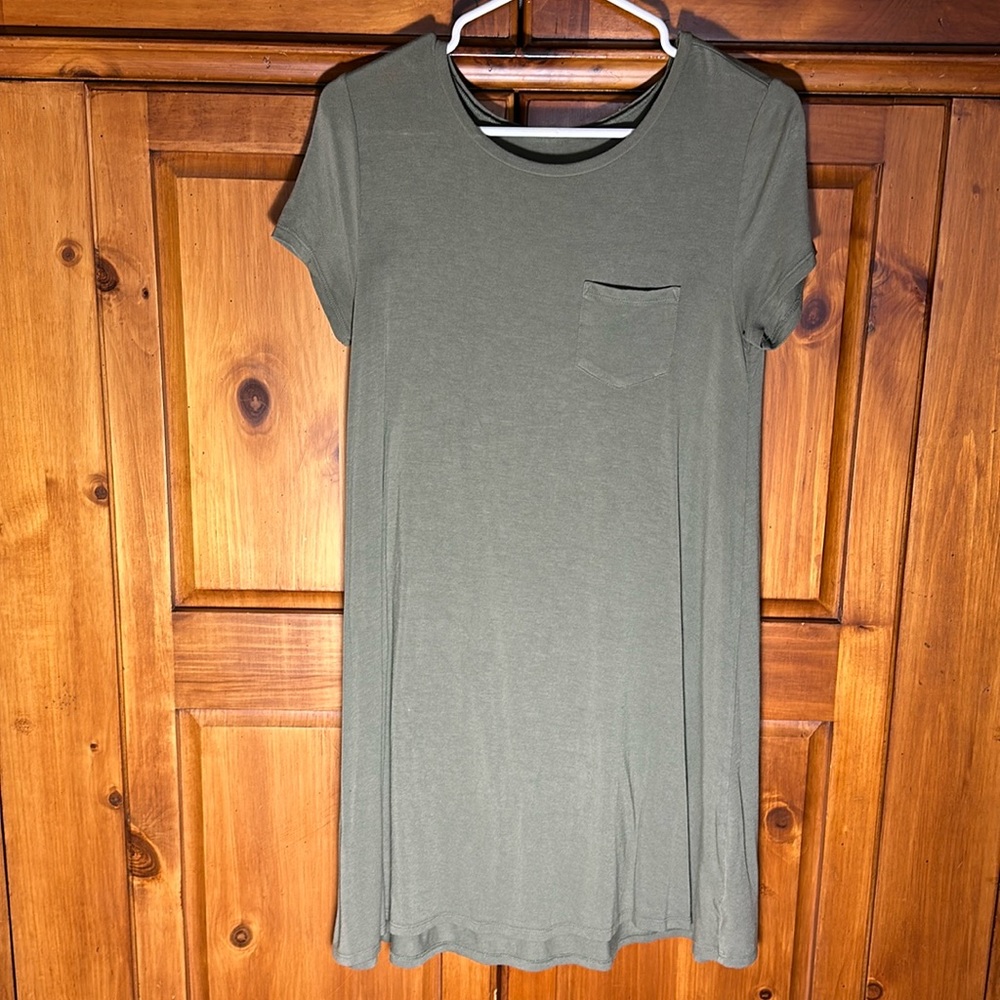 Arizona Jean Company Army Green Short Sleeve Mini Dress